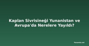 Kaplan Sivrisineği Yunanistan ve Avrupa'da Nerelere Yayıldı?