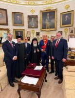 Kudüs Patriği Theophilos III, Beyaz Saray'da Başkan Trump ile Görüştü