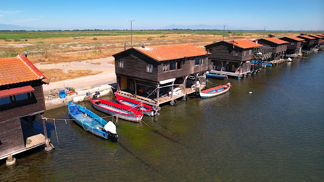Axios Delta mussel farmers fishing village huts