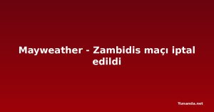 Mayweather - Zambidis maçı iptal edildi