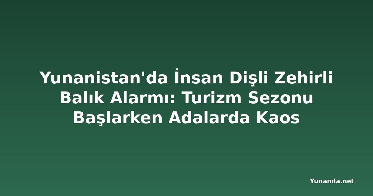 Yunanistan'da İnsan Dişli Zehirli Balık Alarmı: Turizm Sezonu Başlarken Adalarda Kaos