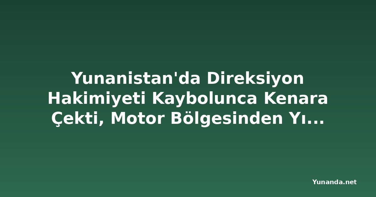 Yunanistan'da Direksiyon Hakimiyeti Kaybolunca Kenara Çekti, Motor Bölgesinden Yılan Fırladı