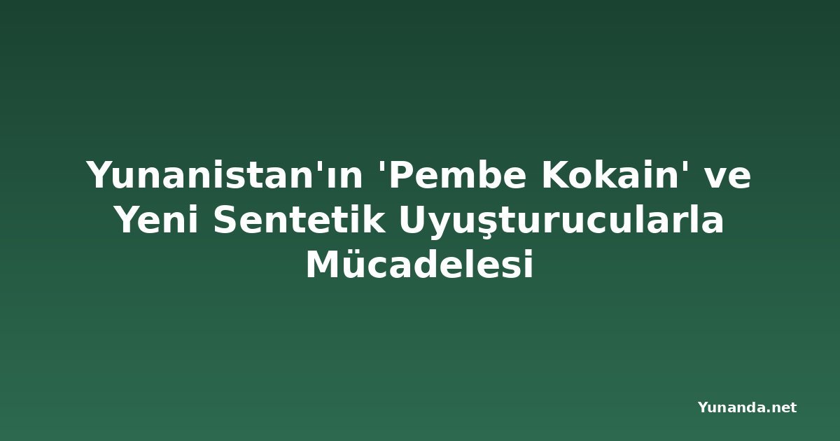 Yunanistan'ın 'Pembe Kokain' ve Yeni Sentetik Uyuşturucularla Mücadelesi