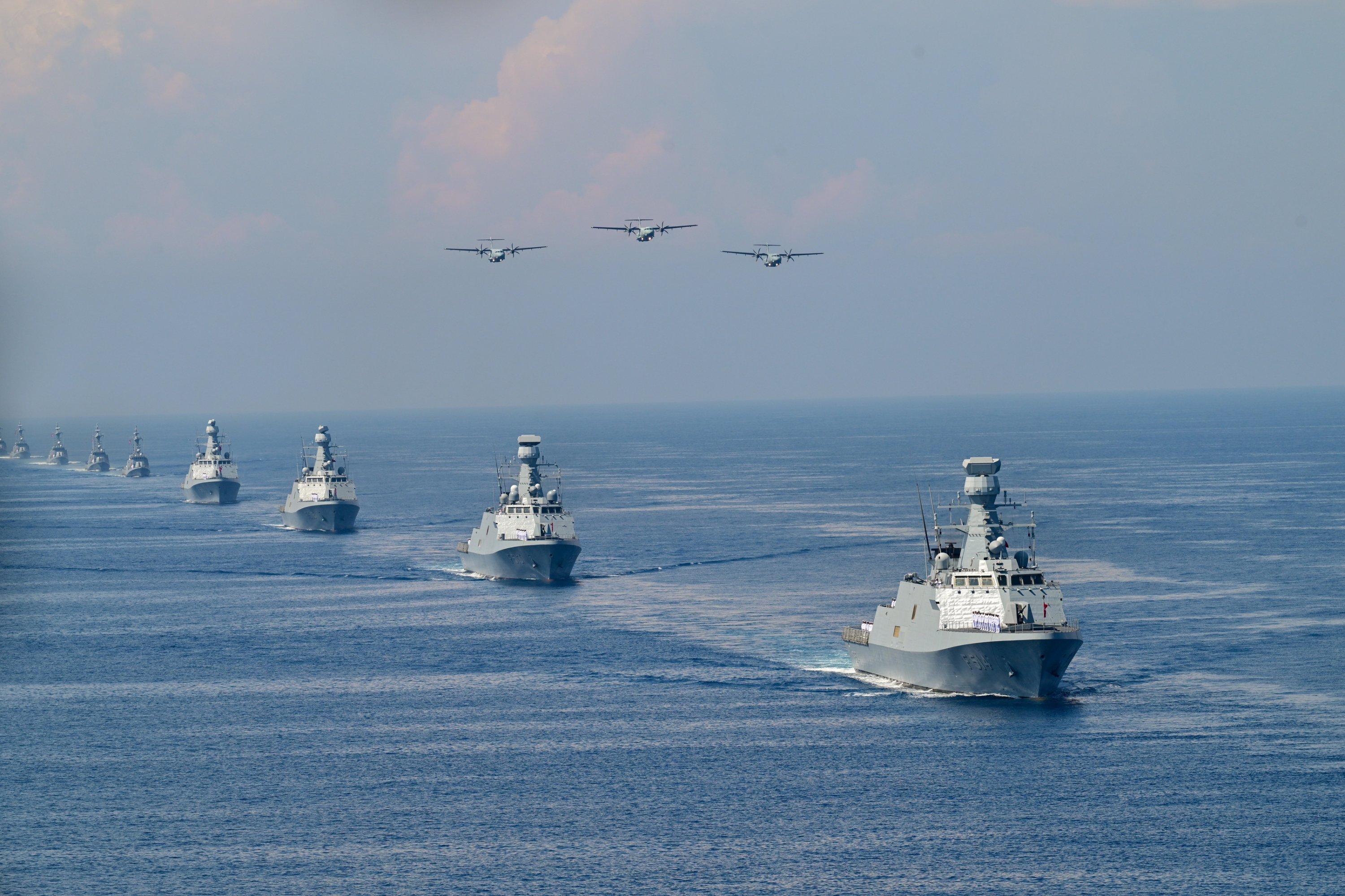Turkish naval vessels participate in the Sea Wolf exercise near Antalya, Türkiye, June 11, 2026. (AA Photo)