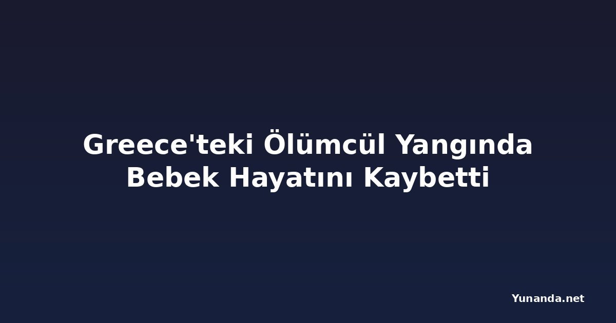 Greece'teki Ölümcül Yangında Bebek Hayatını Kaybetti