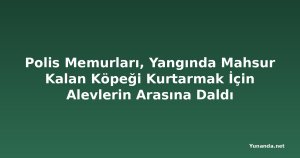Polis Memurları, Yangında Mahsur Kalan Köpeği Kurtarmak İçin Alevlerin Arasına Daldı