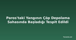 Paros'taki Yangının Çöp Depolama Sahasında Başladığı Tespit Edildi