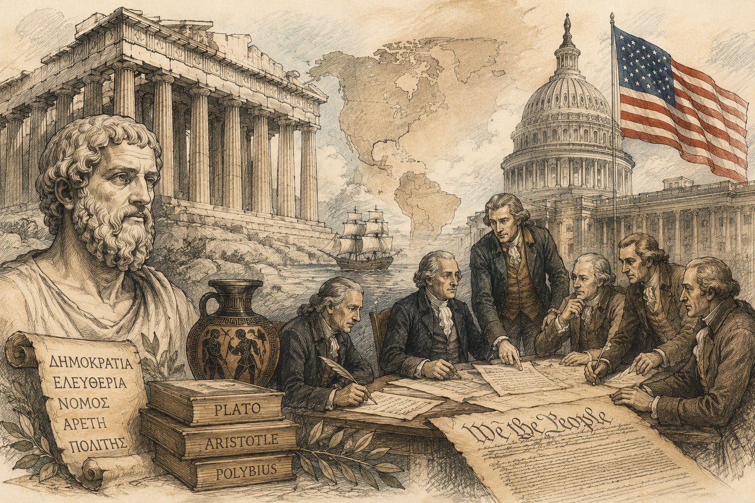 american independence ancient greece influence