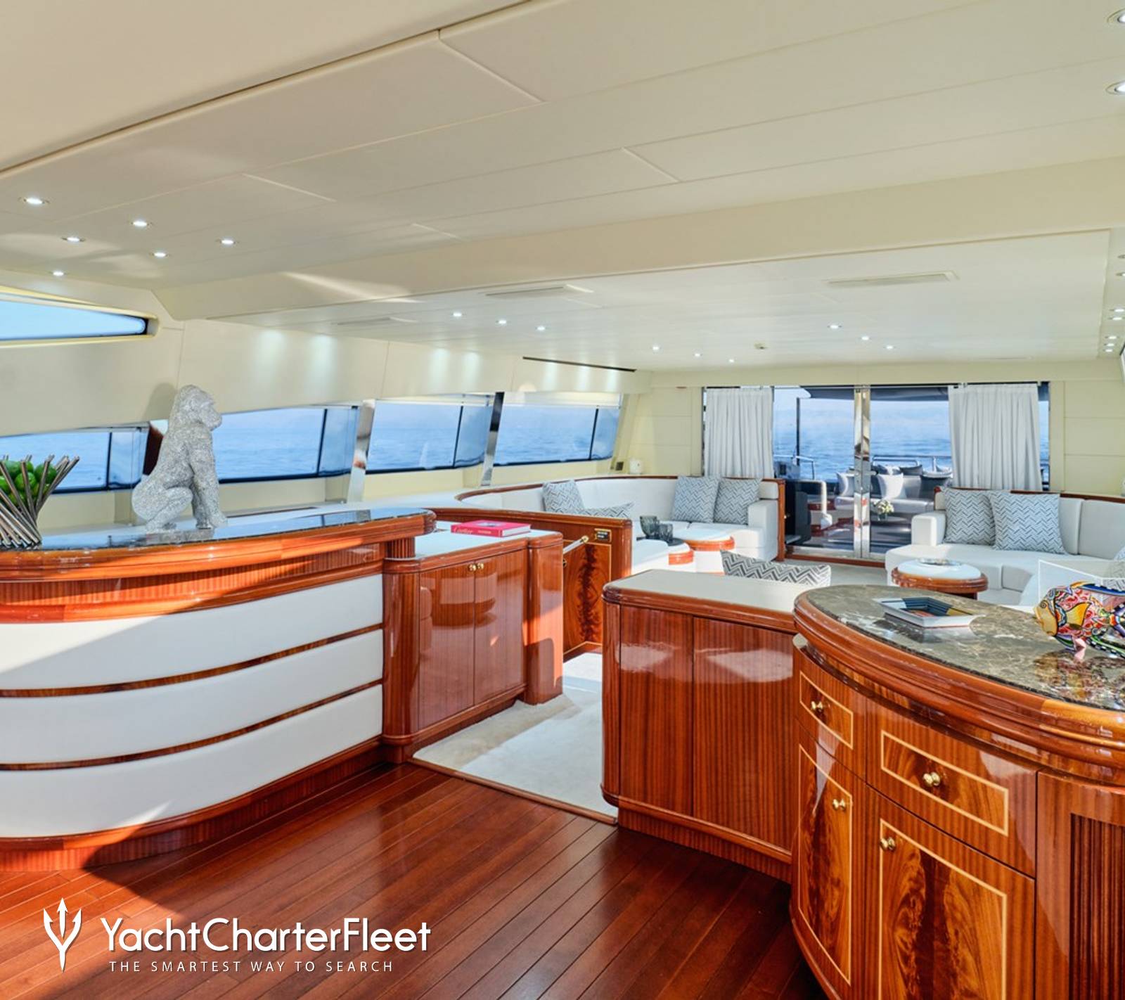 Charter yacht ABILITY interior overview in main salon