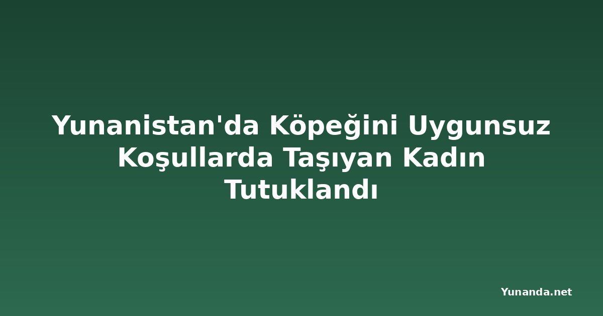 Yunanistan'da Köpeğini Uygunsuz Koşullarda Taşıyan Kadın Tutuklandı