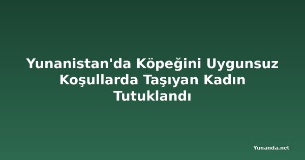 Yunanistan'da Köpeğini Uygunsuz Koşullarda Taşıyan Kadın Tutuklandı