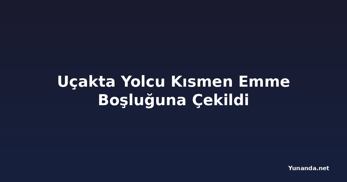 Uçakta Yolcu Kısmen Emme Boşluğuna Çekildi