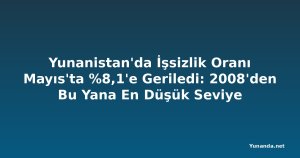 Yunanistan'da İşsizlik Oranı Mayıs'ta %8,1'e Geriledi: 2008'den Bu Yana En Düşük Seviye