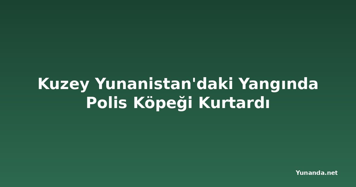 Kuzey Yunanistan'daki Yangında Polis Köpeği Kurtardı