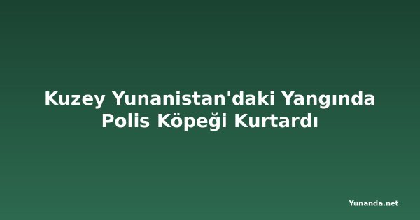 Kuzey Yunanistan'daki Yangında Polis Köpeği Kurtardı