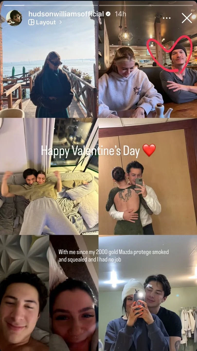 Collage of personal moments celebrating Valentine's Day.