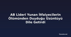AB Lideri Yunan İtfaiyecilerin Ölümünden Duyduğu Üzüntüyü Dile Getirdi