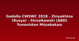 Godollo CWSWC 2018 - Zinyukhina (Rusya) - Strzalkowski (ABD) Yunanistan Müsabakası