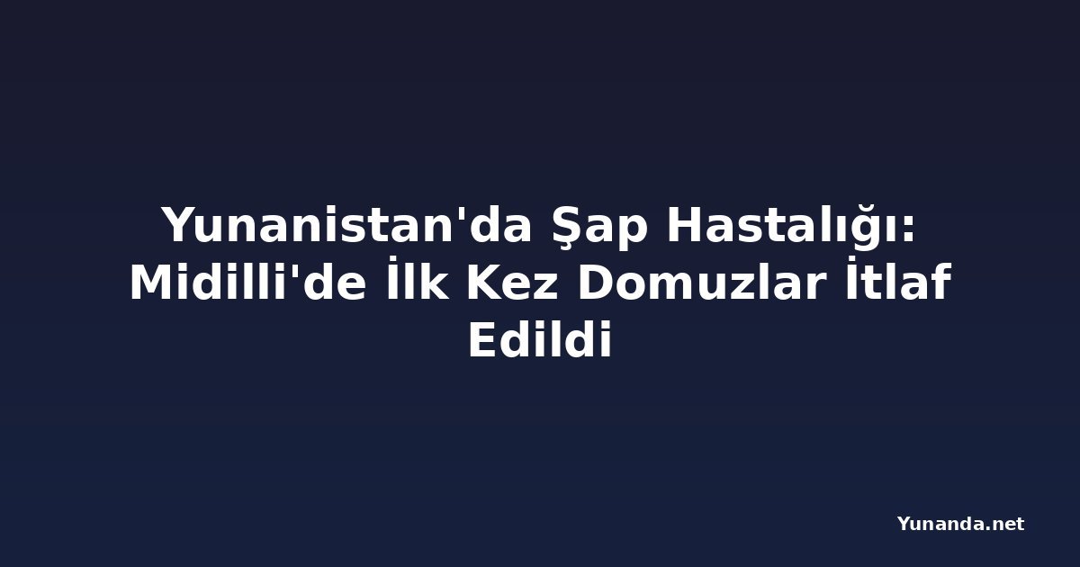 Yunanistan'da Şap Hastalığı: Midilli'de İlk Kez Domuzlar İtlaf Edildi