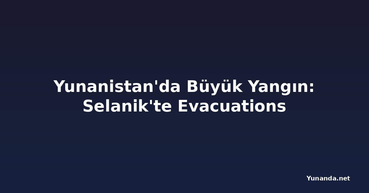 Yunanistan'da Büyük Yangın: Selanik'te Evacuations