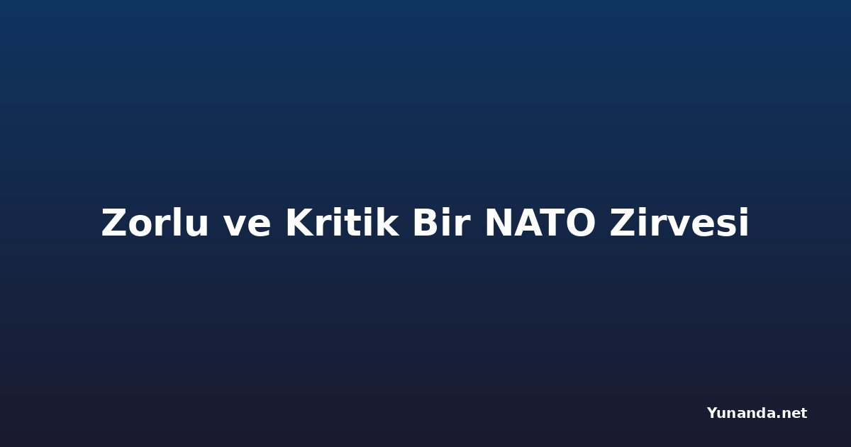 Zorlu ve Kritik Bir NATO Zirvesi