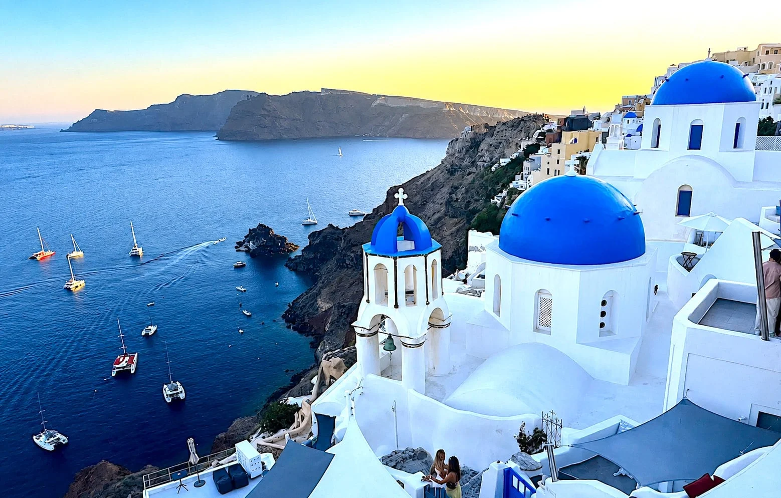 View of Oia on the Greek island of Santorini, Greece