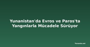 Yunanistan'da Evros ve Paros'ta Yangınlarla Mücadele Sürüyor