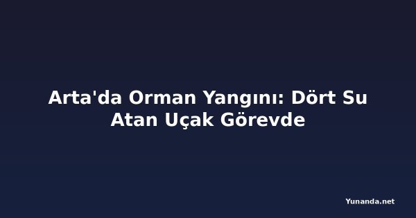 Arta'da Orman Yangını: Dört Su Atan Uçak Görevde