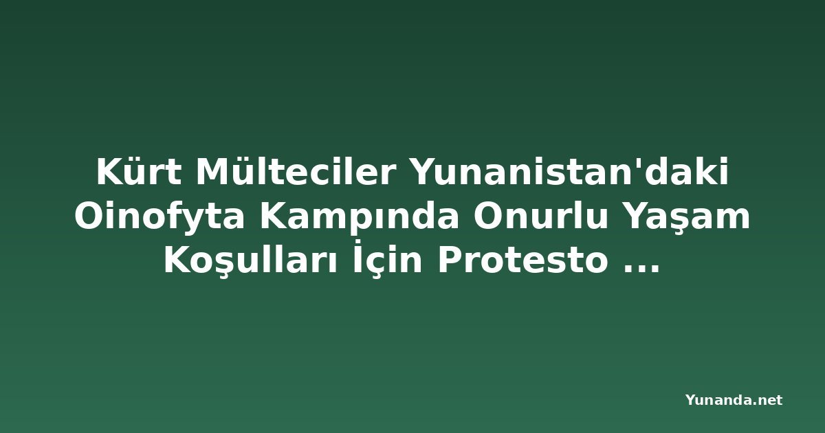 Kürt Mülteciler Yunanistan'daki Oinofyta Kampında Onurlu Yaşam Koşulları İçin Protesto Etti