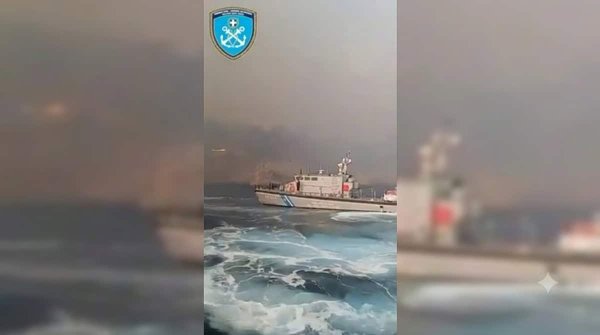 Girit'teki Orman Yangını: Sahil Güvenlik 29 Kişiyi Denizden Kurtardı