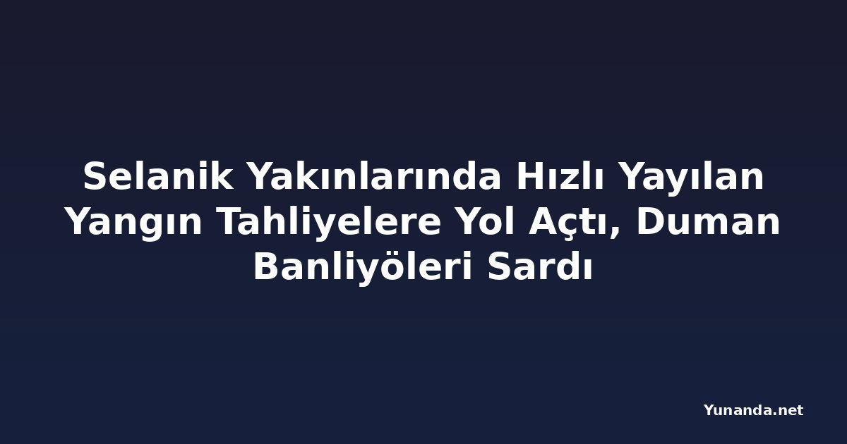 Selanik Yakınlarında Hızlı Yayılan Yangın Tahliyelere Yol Açtı, Duman Banliyöleri Sardı