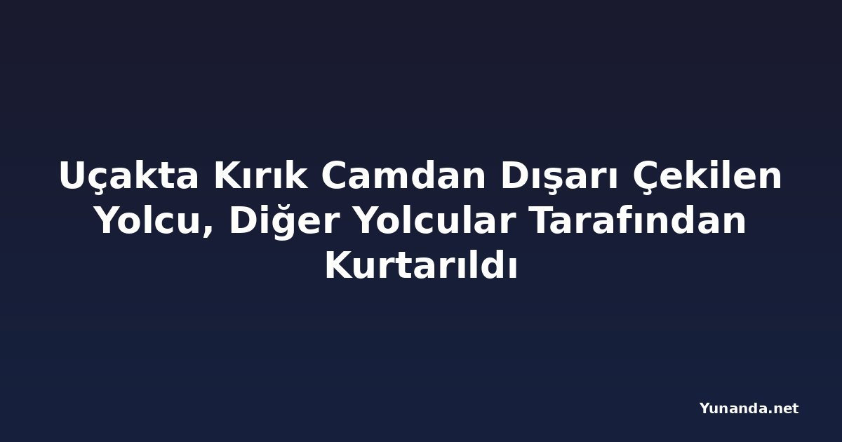 Uçakta Kırık Camdan Dışarı Çekilen Yolcu, Diğer Yolcular Tarafından Kurtarıldı