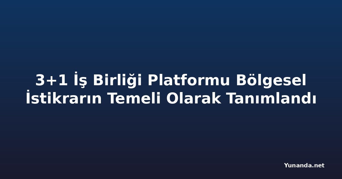 3+1 İş Birliği Platformu Bölgesel İstikrarın Temeli Olarak Tanımlandı