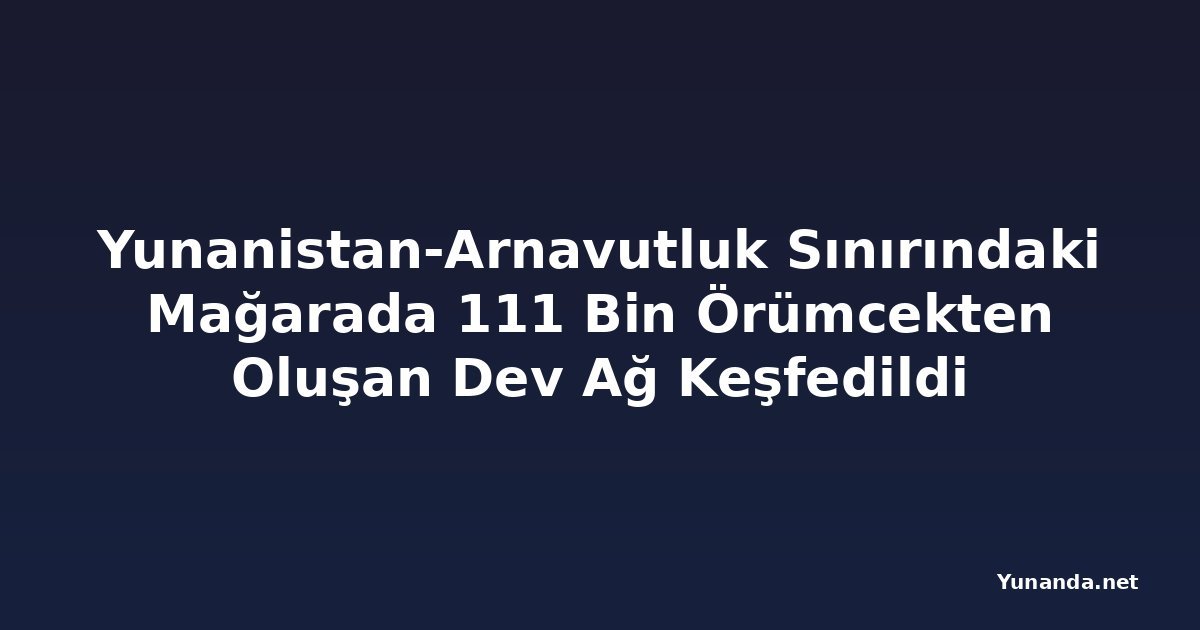 Yunanistan-Arnavutluk Sınırındaki Mağarada 111 Bin Örümcekten Oluşan Dev Ağ Keşfedildi