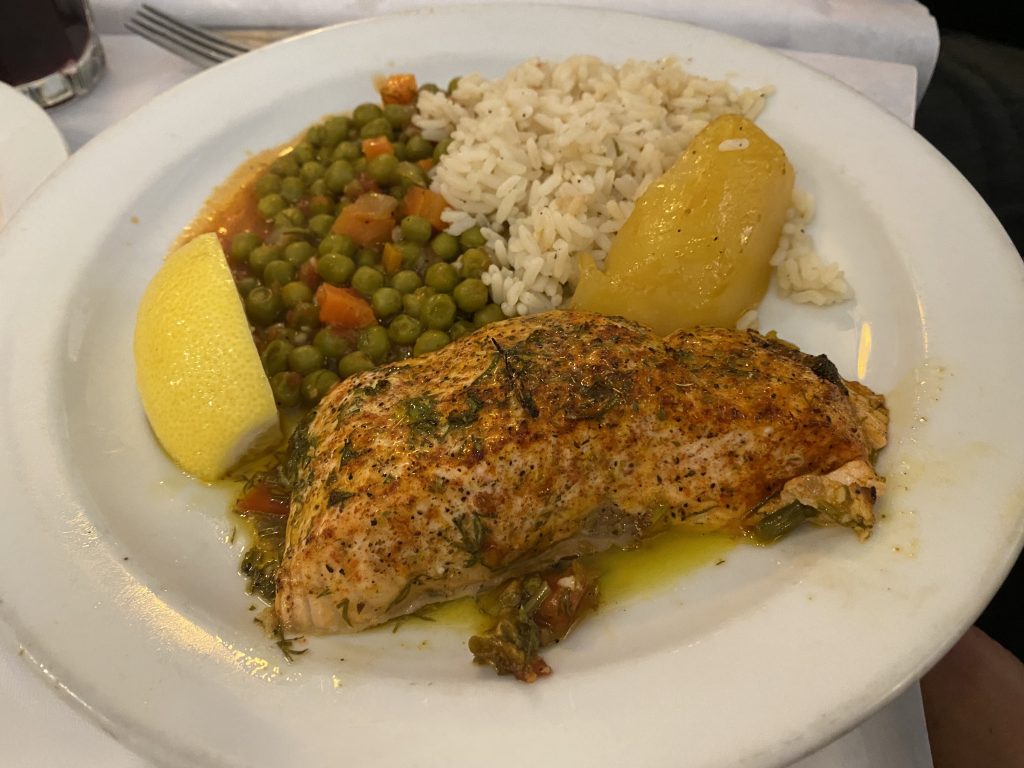 Salmon with side dishes