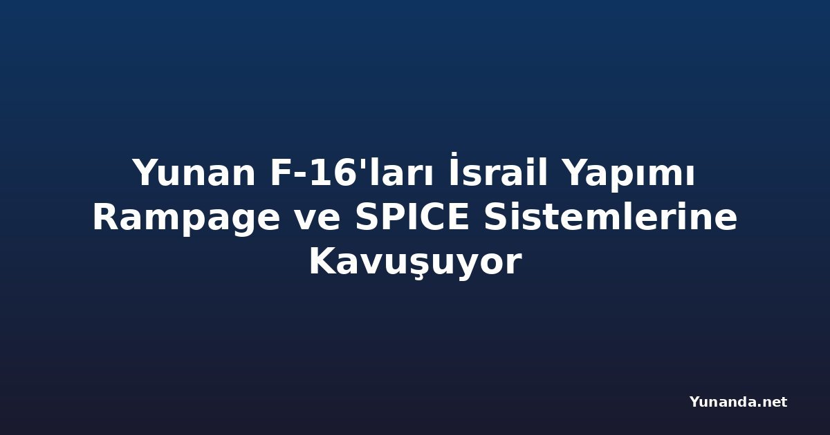 Yunan F-16'ları İsrail Yapımı Rampage ve SPICE Sistemlerine Kavuşuyor