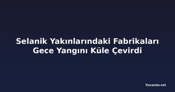 Selanik Yakınlarındaki Fabrikaları Gece Yangını Küle Çevirdi