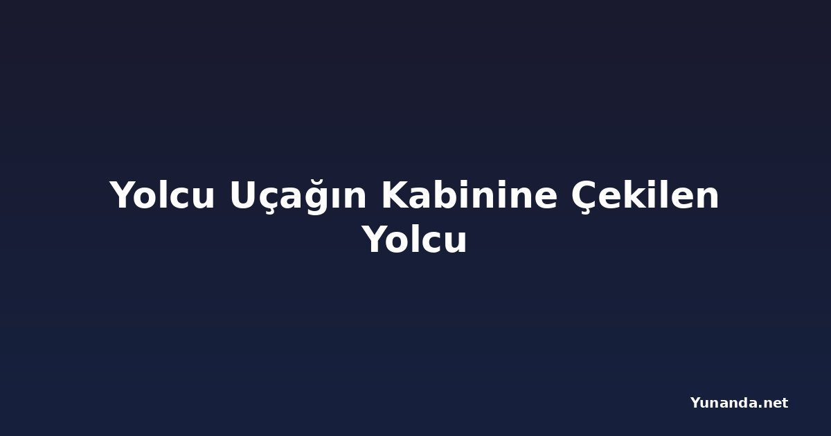 Yolcu Uçağın Kabinine Çekilen Yolcu
