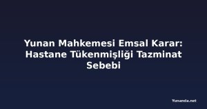Yunan Mahkemesi Emsal Karar: Hastane Tükenmişliği Tazminat Sebebi