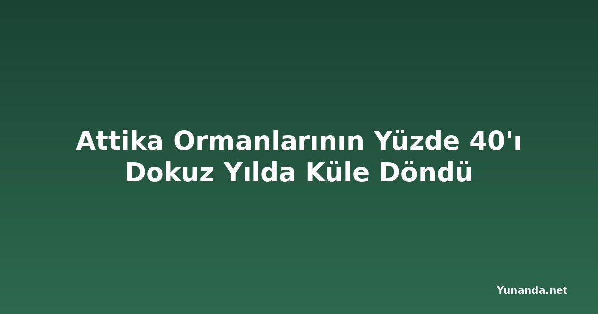 Attika Ormanlarının Yüzde 40'ı Dokuz Yılda Küle Döndü