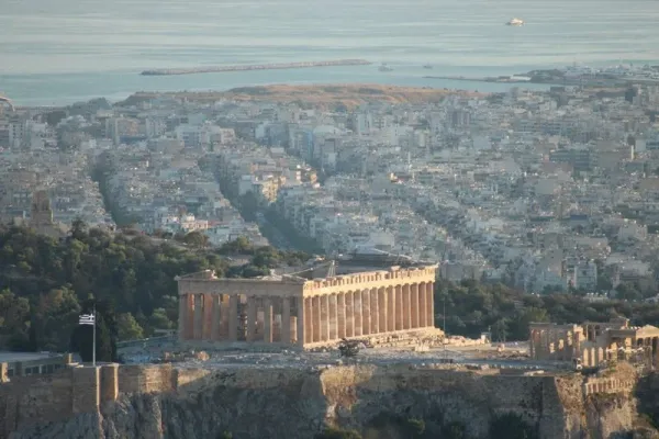 Atina Akropolisi'ndeki Parthenon Tapınağı'nın Görüntüsü