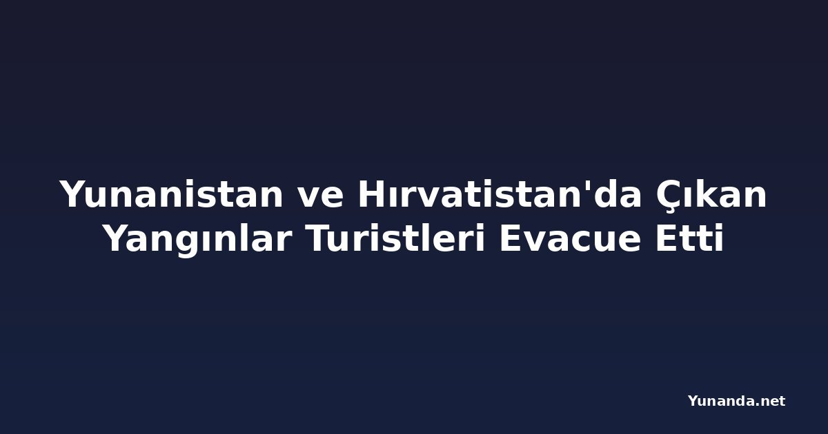 Yunanistan ve Hırvatistan'da Çıkan Yangınlar Turistleri Evacue Etti