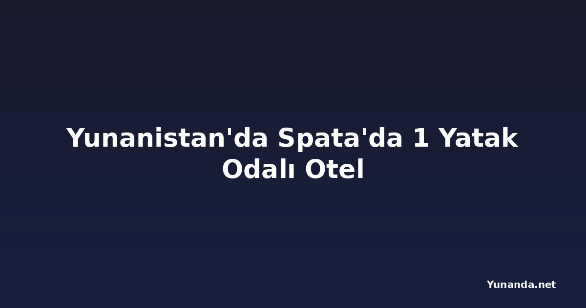 Yunanistan'da Spata'da 1 Yatak Odalı Otel