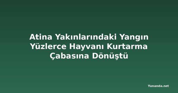 Atina Yakınlarındaki Yangın Yüzlerce Hayvanı Kurtarma Çabasına Dönüştü