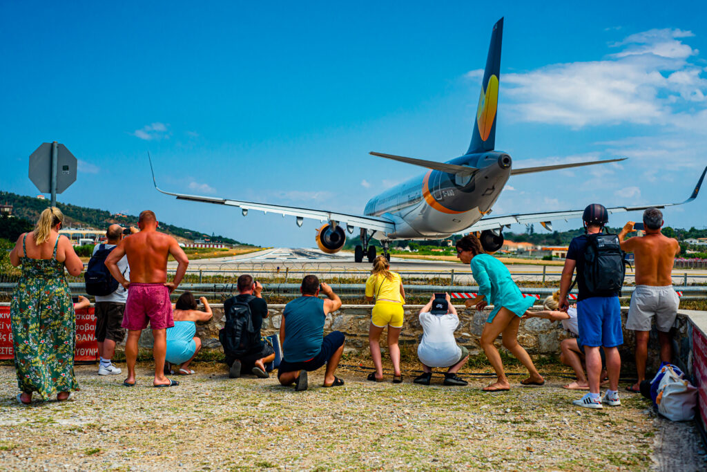 Skiathos Airport warning signs