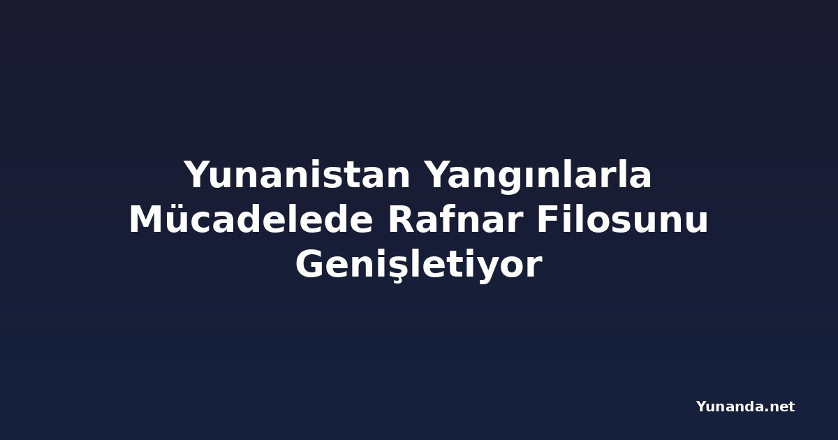 Yunanistan Yangınlarla Mücadelede Rafnar Filosunu Genişletiyor