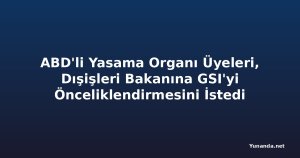 ABD'li Yasama Organı Üyeleri, Dışişleri Bakanına GSI'yi Önceliklendirmesini İstedi