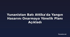 Yunanistan Batı Attika'da Yangın Hasarını Onarmaya Yönelik Planı Açıkladı