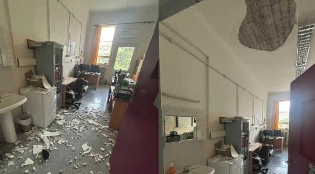 Girit'te Hastane Tavanı Çöktü