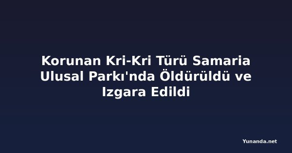 Korunan Kri-Kri Türü Samaria Ulusal Parkı'nda Öldürüldü ve Izgara Edildi